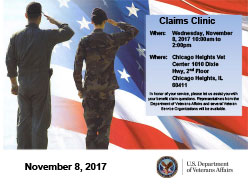 Claims Clinic November 2017 @ Chicago Heights Vet Center | Chicago Heights | Illinois | United States